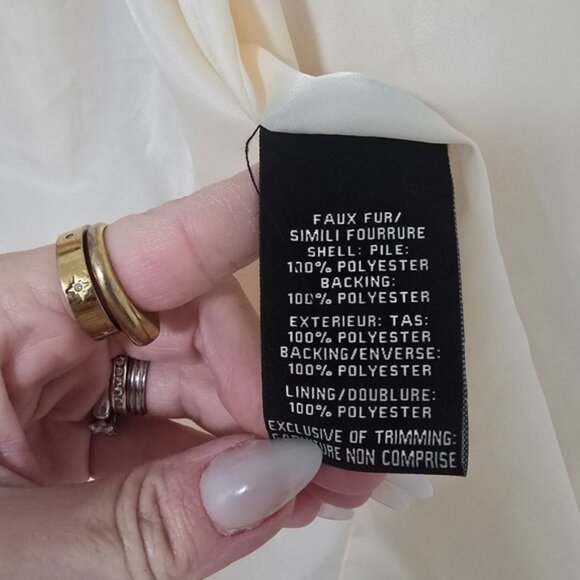 7 For All Mankind Toggle Front Sherpa Jacket In Cream Size M - Picture 5 of 6